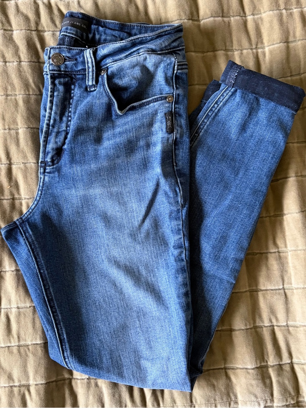 Silver Jeans Co Women Straight Most Wanted Skinny W28 L29 Blue Jean Denim Pants